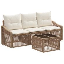 Tuinbankenset 4 pcs Beige poly rattan