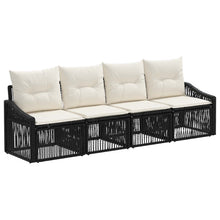 Tuinbankenset 4 pcs Zwart poly rattan