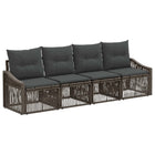 Tuinbankenset poly rattan grijs 4-delig