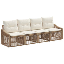 Tuinbankenset 4 pcs Beige poly rattan