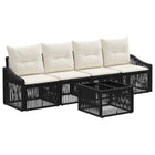 Garden bench set 5 pcs Black poly rattan