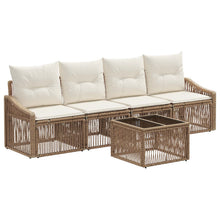 Tuinbankenset 5 pcs Beige poly rattan