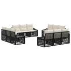Tuinbankenset 12 stuks poly rattan zwart
