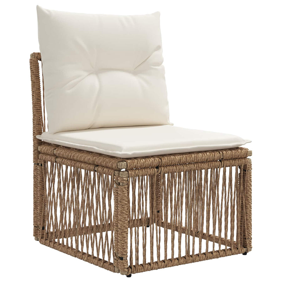 Tuinbankenset 5 pcs Beige poly rattan