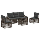 Garden Lounge Set 6 pcs Grey poly rattan