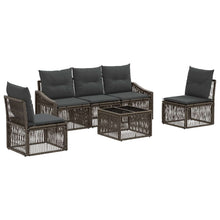 Tuinbankenset 6 pcs Grijs poly rattan