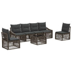 Tuinset poly rattan grijs 7-delig