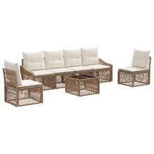 Tuinbankenset 7 pcs Beige poly rattan