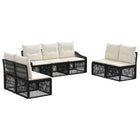 Tuinbankenset poly rattan zwart 7 personen