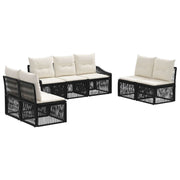 Tuinbankenset poly rattan zwart 7 personen