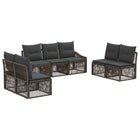 Tuinbankenset poly rattan grijs 7-delig