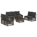 Tuinbankenset 8 pcs Grijs poly rattan