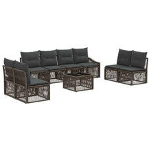 Tuinbankenset 9 pcs Grijs poly rattan