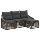 Tuinset poly rattan 4 personen grijs