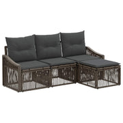 Tuinset poly rattan 4 personen grijs