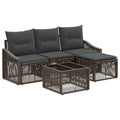 Tuinbankenset 5 pcs Grijs poly rattan