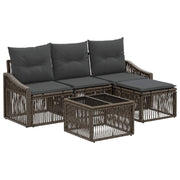 Tuinbankenset poly rattan grijs 4 personen