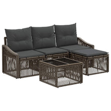 Tuinbankenset 5 pcs Grijs poly rattan