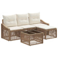 Tuinbankenset 5 pcs Beige poly rattan