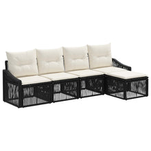 Tuinbankenset 5 pcs Zwart poly rattan
