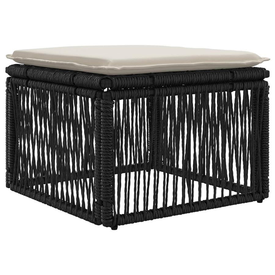 Tuinbankenset 5 pcs Zwart poly rattan