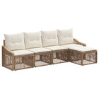 Tuinbankenset poly rattan 5 delig beige