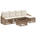 Tuinbankenset 6 pcs Beige poly rattan