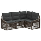 Tuinbankenset poly rattan grijs 4 personen
