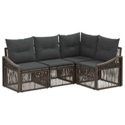 Tuinbankenset poly rattan grijs 4 personen
