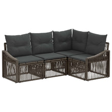 Tuinbankenset 4 pcs Grijs poly rattan
