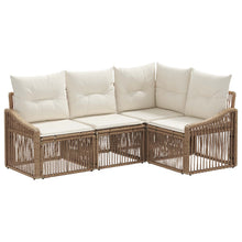 Tuinbankenset 4 pcs Beige poly rattan