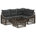 Tuinbankenset 5 pcs Grijs poly rattan