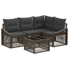 Tuinset poly rattan grijs 5-delig