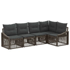 Tuinbankenset poly rattan grijs 5-delig