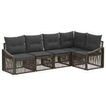 Tuinbankenset 5 pcs Grijs poly rattan