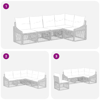 Tuinbankenset 5 pcs Grijs poly rattan