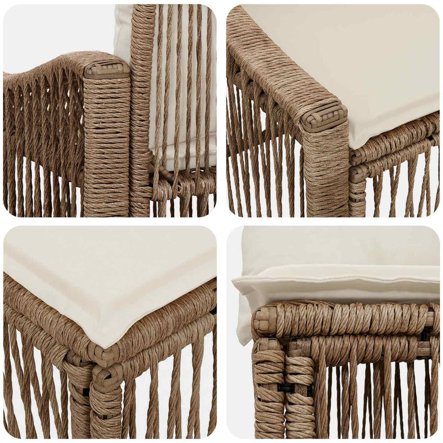 Tuinbankenset 5 pcs Beige poly rattan