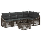 Tuinbankenset poly rattan grijs 6-delig