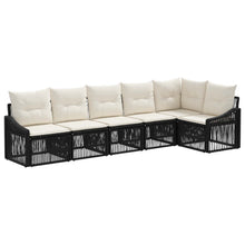 Tuinbankenset 6 pcs Zwart poly rattan