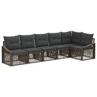 Tuinbankenset poly rattan grijs 6 personen