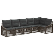 Tuinbankenset poly rattan grijs 6 personen