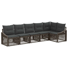 Tuinbankenset 6 pcs Grijs poly rattan