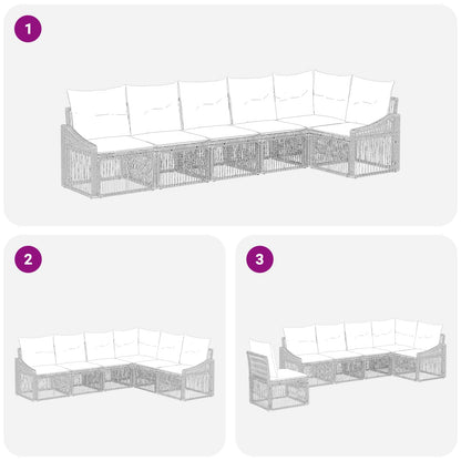 Tuinbankenset 6 pcs Grijs poly rattan