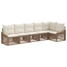 Tuinbankenset poly rattan beige 6 personen