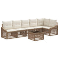 Tuinbankenset 7 pcs Beige poly rattan