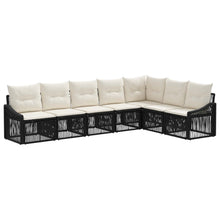 Tuinbankenset 7 pcs Zwart poly rattan