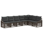 Tuinbankenset poly rattan 7 persoons grijs