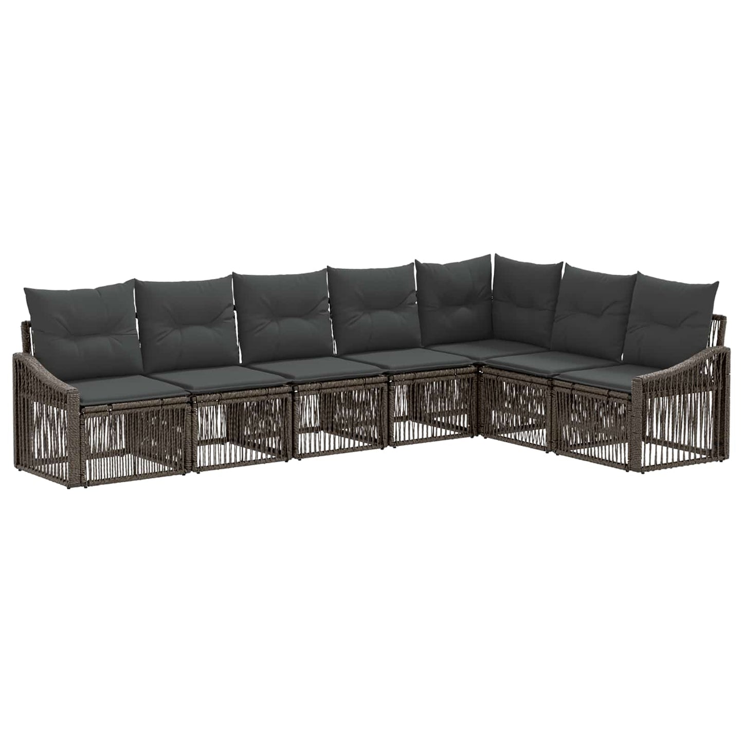 Tuinbankenset 7 pcs Grijs poly rattan