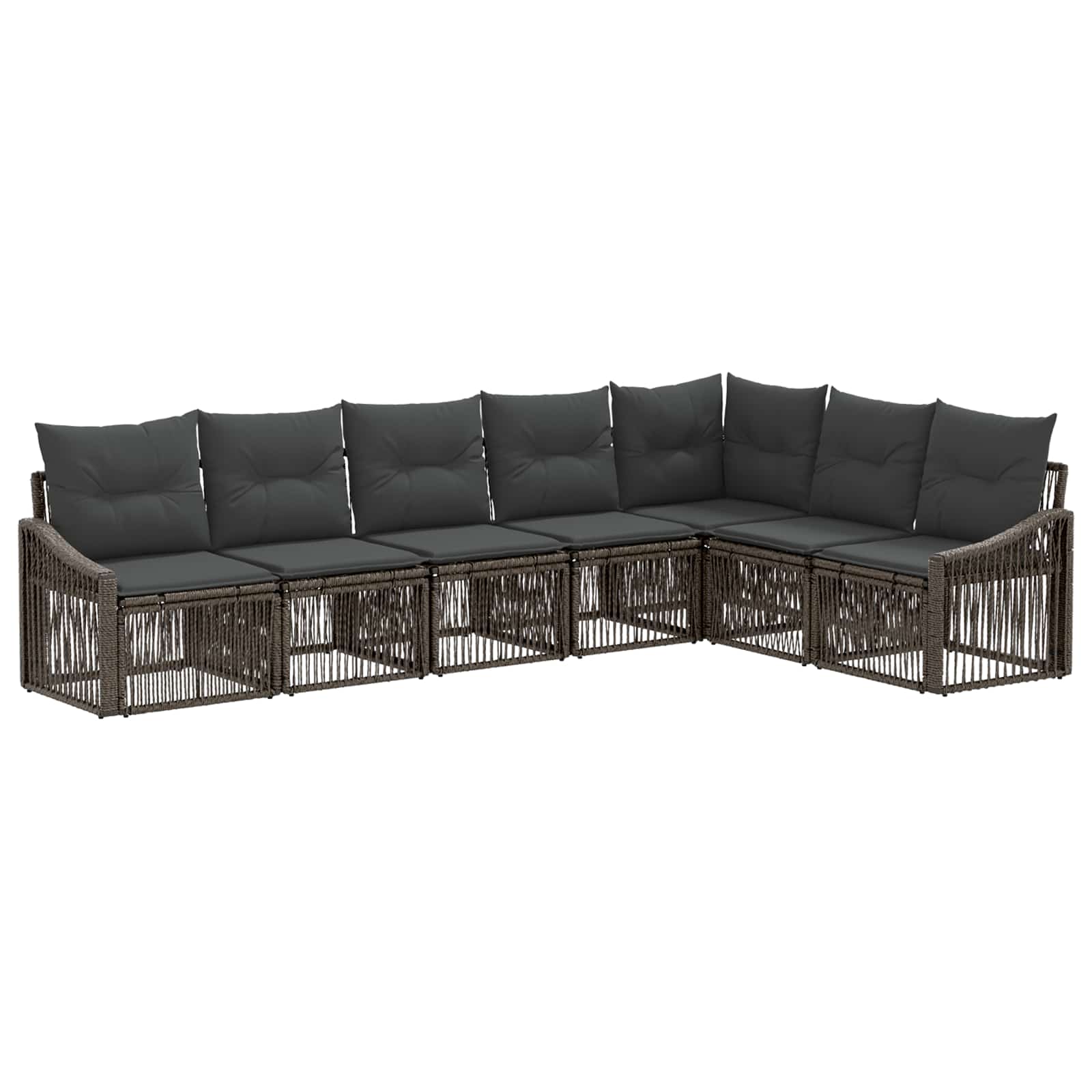 Tuinbankenset 7 pcs Grijs poly rattan