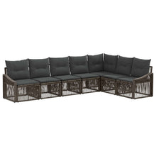 Tuinbankenset 7 pcs Grijs poly rattan